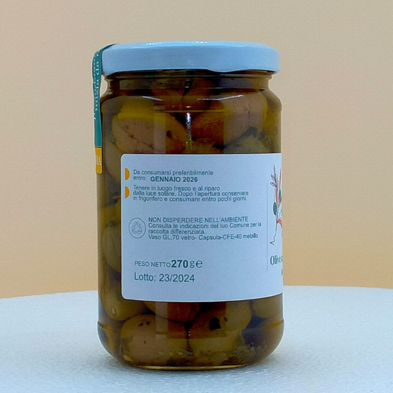 OLIVE SCHIACCIATE TIPICHE CALABRESI SENZA NOCCIOLO 300g - immagine 2
