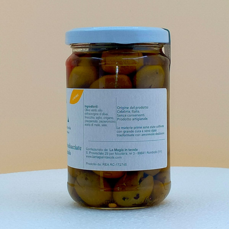 OLIVE SCHIACCIATE, RICETTA TIPICA CALABRESE, CON NOCCIOLO 300g - immagine 3